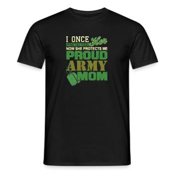 I Once Protected Her Awesome Proud ARMY MOM - Männer T-Shirt - Schwarz - Vorne - AI Model Male 178 light (178cm)