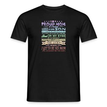 Une fière maman d’un fils génial et cool - T-shirt homme - noir - Devant - AI Model Male 178 light (178cm)