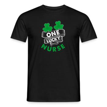 One Lucky Nurse Awesome Retro T-Shirt Present Gift - Männer T-Shirt - Schwarz - Vorne - AI Model Male 178 light (178cm)
