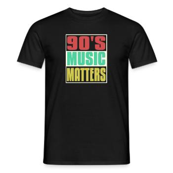 90's Music Matters Retro Vintage T-Shirt Present - Männer T-Shirt - Schwarz - Vorne - AI Model Male 178 light (178cm)
