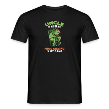 Oncle est mon nom Frogs Catch my game - T-shirt homme - noir - Devant - AI Model Male 178 light (178cm)