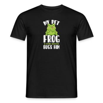 My frog is whatever bugs him - Men's T-Shirt - black - Front - AI Model Male 178 light (178cm)