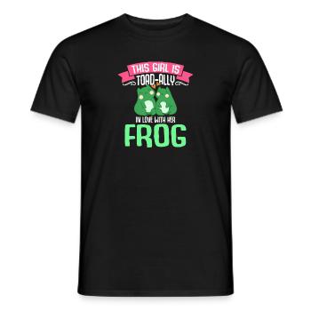 Cette fille est une alliée de crapaud amoureuse de sa grenouille - T-shirt homme - noir - Devant - AI Model Male 178 light (178cm)
