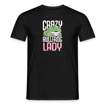Crazy Bullfrog Lady Frog Hunter - Men's T-Shirt - black - Front - AI Model Male 178 light (178cm)