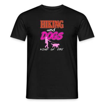 Randonnée et chiens est mon genre de thé de randonnée rétro de jour - T-shirt homme - noir - Devant - AI Model Male 178 light (178cm)