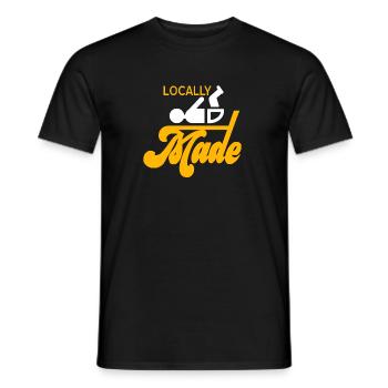 Locally Made Funny Retro Baby Designs T-Shirt - Männer T-Shirt - Schwarz - Vorne - AI Model Male 178 light (178cm)