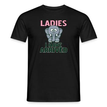 Ladies I Have Arrived Retro Funny Cute Baby - Männer T-Shirt - Schwarz - Vorne - AI Model Male 178 light (178cm)