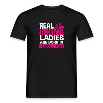 De vraies dames de randonnée sont nées en décembre rétro - T-shirt homme - noir - Devant - AI Model Male 178 light (178cm)