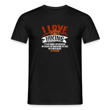 I Love Hiking It's My Passion Cool Modern Retro - Männer T-Shirt - Schwarz - Vorne - AI Model Male 178 light (178cm)