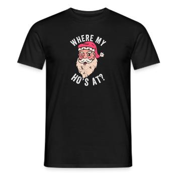 Funny Santa Claus Inappropriate Men Where - Men's T-Shirt - black - Front - AI Model Male 178 light (178cm)