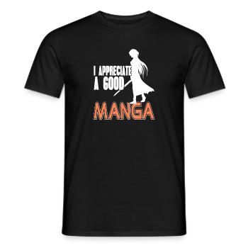 J’apprécie un bon amateur de manga cool - T-shirt homme - noir - Devant - AI Model Male 178 light (178cm)
