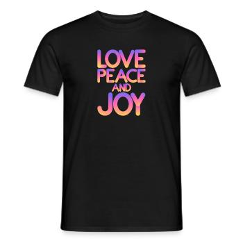 Liebe Frieden und Freude - Männer T-Shirt - Schwarz - Vorne - AI Model Male 178 light (178cm)
