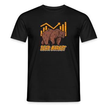Retro Cool Bear Market Stock Crypto Investor - Men's T-Shirt - black - Front - AI Model Male 178 light (178cm)