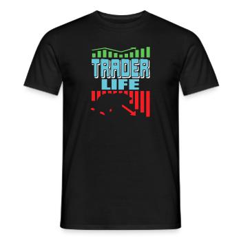 Trader Life Awesome Retro Bear Cycle T-Shirt - Men's T-Shirt - black - Front - AI Model Male 178 light (178cm)