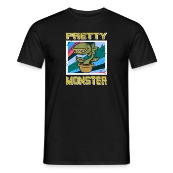 Pretty Monster Retro Vintage Plantes Carnivores - T-shirt homme - noir - Devant - AI Model Male 178 light (178cm)