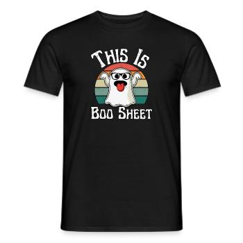 This is Boo Sheet - Halloween Shirt - Men's T-Shirt - black - Front - AI Model Male 178 light (178cm)