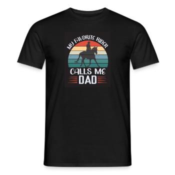 Cavalier Cheval Père Papa papa - T-shirt homme - noir - Devant - AI Model Male 178 light (178cm)