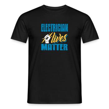 Electrician Lives Matter Cool Retro T-Shirt - Men's T-Shirt - black - Front - AI Model Male 178 light (178cm)