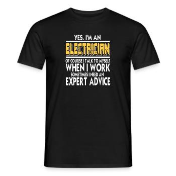 Yes I'm An Electrician I Talk To Myself Funny - T-shirt homme - noir - Devant - AI Model Male 178 light (178cm)