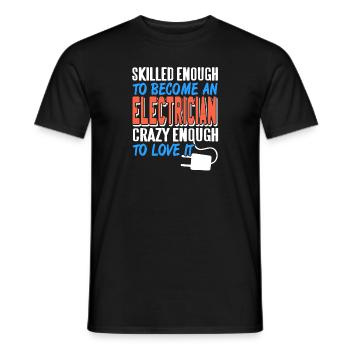 Skilled Enough To Become An Electrician Cool Retro - Men's T-Shirt - black - Front - AI Model Male 178 light (178cm)
