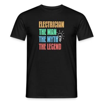 ELECTRICIAN The MAN The Myth The Legend Cool Retro - Men's T-Shirt - black - Front - AI Model Male 178 light (178cm)