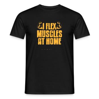 I Flex Muscles At Home Cool Retro Fitness Trainer - Männer T-Shirt - Schwarz - Vorne - AI Model Male 178 light (178cm)