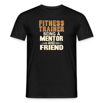 Fitness Trainer Being A Mentor And Friend Cool - Men's T-Shirt - black - Front - AI Model Male 178 light (178cm)
