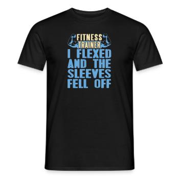Flexed & The Sleeves Fell Off Funny Fitness - Männer T-Shirt - Schwarz - Vorne - AI Model Male 178 light (178cm)