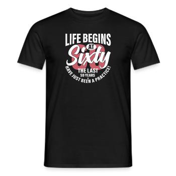 la vie commence à soixante ans - T-shirt homme - noir - Devant - AI Model Male 178 light (178cm)
