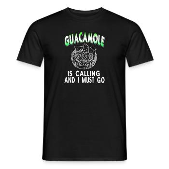 Guacamole Is Calling And I Must Go Funny Guac - Männer T-Shirt - Schwarz - Vorne - AI Model Male 178 light (178cm)