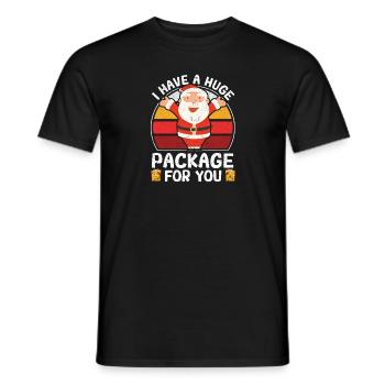 Funny Santa Claus Christmas I have a huge - Men's T-Shirt - black - Front - AI Model Male 178 light (178cm)