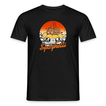 Spaghetti & Meatballs Cute Retro Spag Lover - Men's T-Shirt - black - Front - AI Model Male 178 light (178cm)