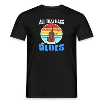 Tout ce qu’amateur de blues rétro blues cool et bass - T-shirt homme - noir - Devant - AI Model Male 178 light (178cm)