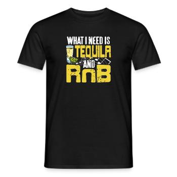 What I Need Is Tequila & RnB Cool Retro T-Shirt - Men's T-Shirt - black - Front - AI Model Male 178 light (178cm)