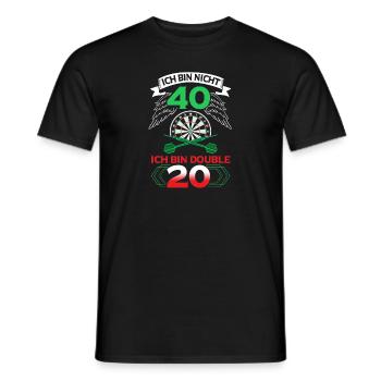 Ich bin nicht 40 ich bin double 20 - spaßiges - Männer T-Shirt - Schwarz - Vorne - AI Model Male 178 light (178cm)