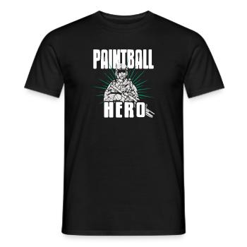 Paintball Hero Cool Retro Baller Designs T-Shirt - Men's T-Shirt - black - Front - AI Model Male 178 light (178cm)