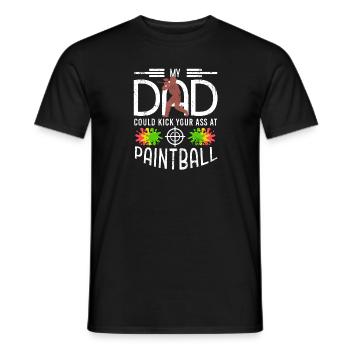 My Dad Could Kick Your Ass At Paint Ball Retro - Men's T-Shirt - black - Front - AI Model Male 178 light (178cm)
