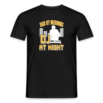 DAD By Morning DJ At Night Cool Retro DJ Designs - Men's T-Shirt - black - Front - AI Model Male 178 light (178cm)