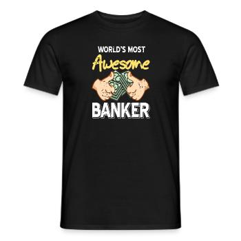 Retro Vintage World's Most Awesome BANKER T-Shirt - Männer T-Shirt - Schwarz - Vorne - AI Model Male 178 light (178cm)