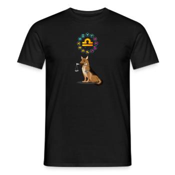 Lustiger Hund Liebhaber Horoskop Waage Sternzeichen Cool - Männer T-Shirt - Schwarz - Vorne - AI Model Male 178 light (178cm)