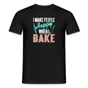 Je rends les gens heureux quand je fais cuire du boulanger rétro - T-shirt homme - noir - Devant - AI Model Male 178 light (178cm)