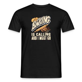 La cuisson appelle et je dois aller vintage Drôle boulanger - T-shirt homme - noir - Devant - AI Model Male 178 light (178cm)