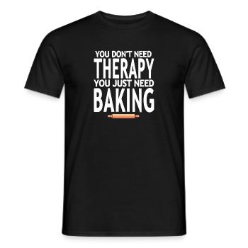 Vous n’avez pas besoin de thérapie, vous avez juste besoin de cuisiner drôle - T-shirt homme - noir - Devant - AI Model Male 178 light (178cm)