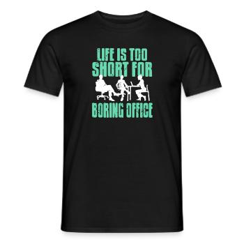 Life Is Too Short For Boring Office Vintage - Männer T-Shirt - Schwarz - Vorne - AI Model Male 178 light (178cm)