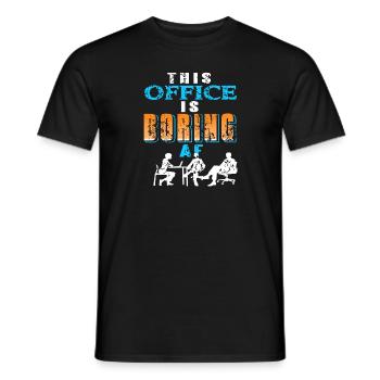 Ce bureau est ennuyeux AF Vintage Funny T-Shirt - T-shirt homme - noir - Devant - AI Model Male 178 light (178cm)
