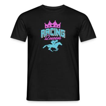 Racing Queen Awesome Retro Horse Racing Lover - Men's T-Shirt - black - Front - AI Model Male 178 light (178cm)