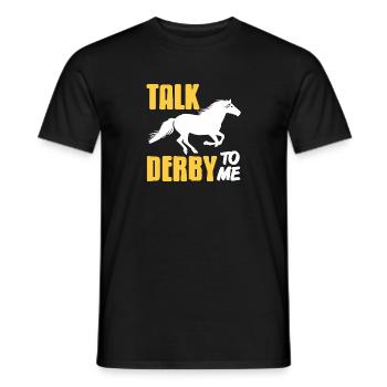 Talk Derby To Me Retro Funny Horse Racing Lover - Men's T-Shirt - black - Front - AI Model Male 178 light (178cm)