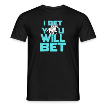 Je parie que vous parierez Funny Horse Racing Retro - T-shirt homme - noir - Devant - AI Model Male 178 light (178cm)