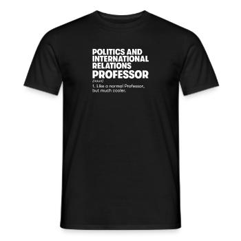 Politics and Internacional Relations Professor - Men's T-Shirt - black - Front - AI Model Male 178 light (178cm)