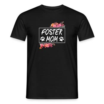 Awesome Furry Foster Mom Cool T-Shirt Present Gift - Men's T-Shirt - black - Front - AI Model Male 178 light (178cm)